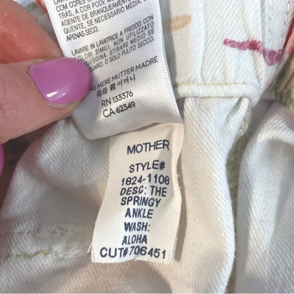 Mother Denim The Springy Ankle in Aloha High Waisted Straight Leg Jeans, Size 26 - Picture 9 of 10